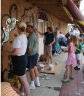 Everyone was welcome to join in a community mosaic project downtown. 